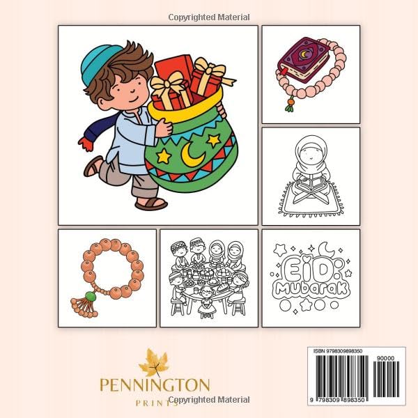 Ramadan Kareem: A Simple & Easy Coloring Book Gift for Kids, Toddlers And Adults