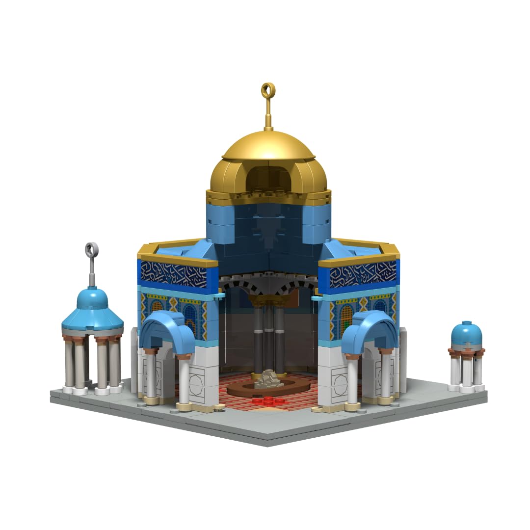 TAKVA DEENBLOCKS Dome of The Rock Building Muslim Blocks, Al Aqsa, Kaaba Bricks, Masjid, Ramadan Gift, Toy, Hajj Gift, Islamic Educational Game for Adults/Families/Kids/Children