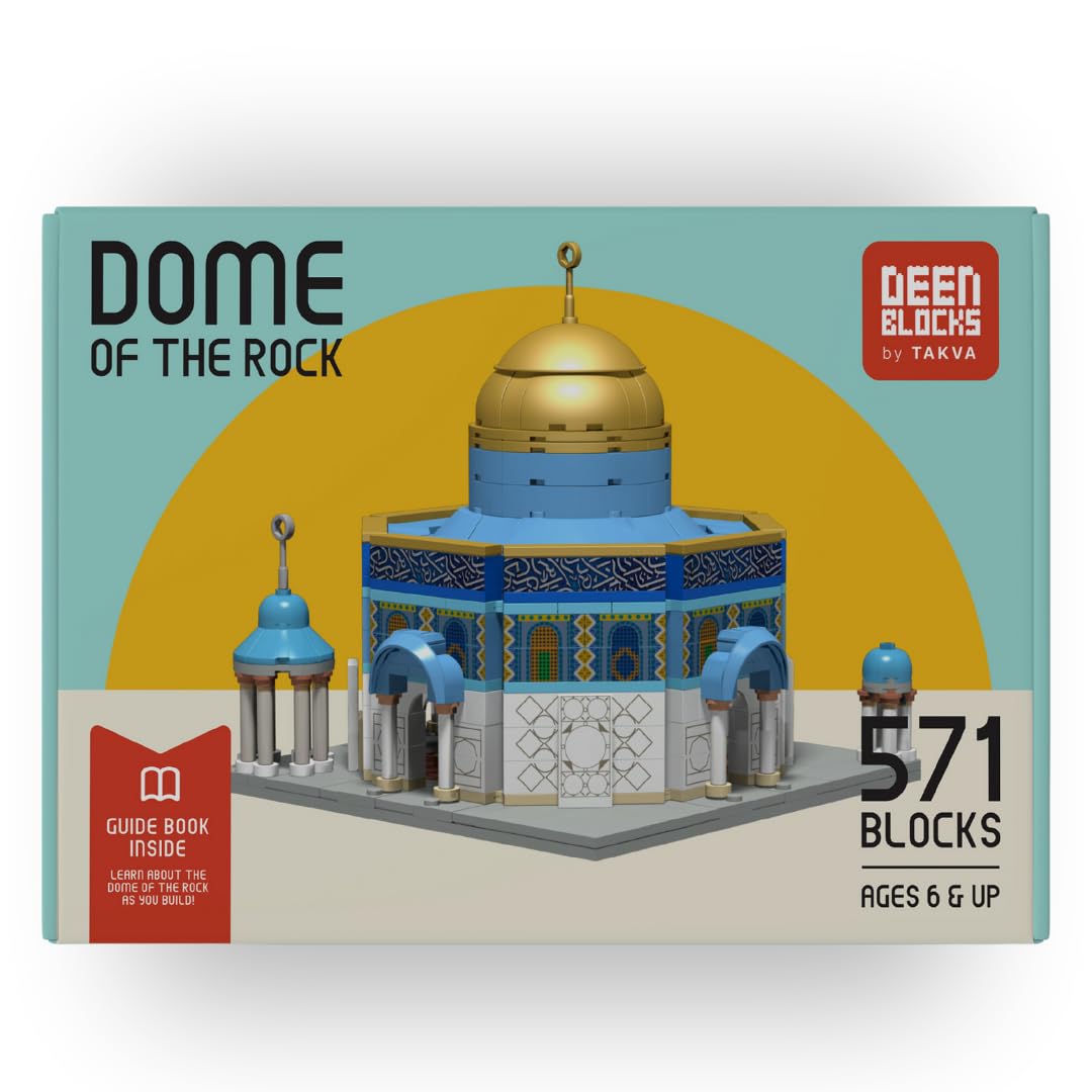 TAKVA DEENBLOCKS Dome of The Rock Building Muslim Blocks, Al Aqsa, Kaaba Bricks, Masjid, Ramadan Gift, Toy, Hajj Gift, Islamic Educational Game for Adults/Families/Kids/Children