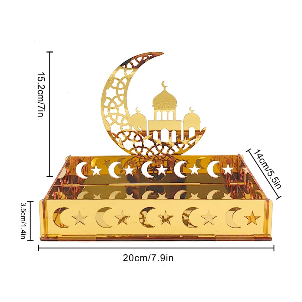 ANOTION Ramadan Decorations for Home 2025 - Ramadan Serving Tray, Ramadan Table Decor, Islamic Ramadan Decor, Ramadan Gifts, Ramadan Mubarak Sign & Ramadan Table Décor, 1 pack