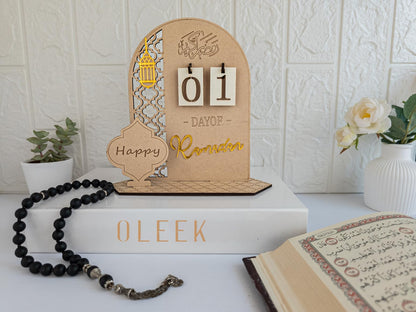 OLEEK Ramadan countdown calendar - Ramadan decorations for home 2025 - Ramadan calendar for kids - Ramadan gifts for kids - Ramadan table decor - Ramadan advent calendar - زينة رمضان كريم ديكور