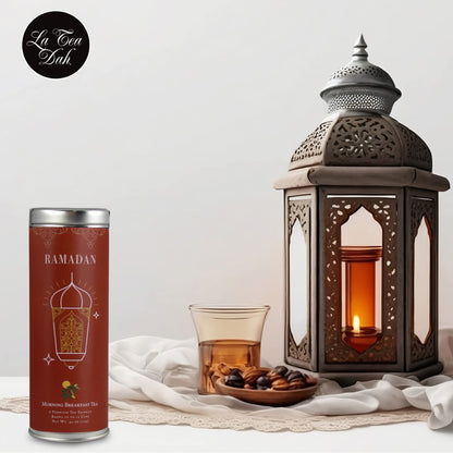 Ramadan Gift Basket by La Tea Dah, Gourmet Tea Gift Set with Three Tins of Tea, Beautifully Packaged Fine Tea Assortment, Islamic Eid, Ramadan Gifts