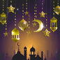 Cheerland Star Moon Lantern Ramadan Garland Kit Eid Streamer Decoration for Home Shining Ramadan Mubarak Party Decor Hanging Lesser Bairam Islam Holiday Celestial Banner Pack of 16