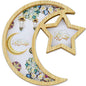 Krismax Ramadan Decorations for Home 2025 Ramadan Tray Eid Tray Ramadan Kareen Moon Star Tray Home Decor Ramadan Serving Tray for Party Decoration Food Tray Snack Cookie Serve Plate