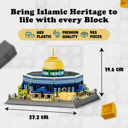 Alif and Friends Dome of The Rock Building Blocks Set - 900+ Pcs Islamic Toys for Kids - Aqsa Muslim Eid Gifts for Kids