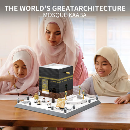 CAXIMSY Islamic Mosque Kaaba Architectural Model Building Block Sets Muslim Bricks Toy Hajj Kit Eid Gifts for Kids Adult 446 Pieces