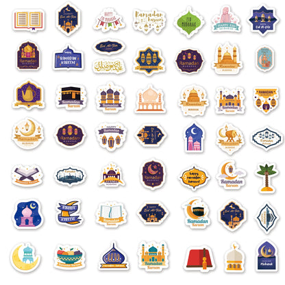 100 Pcs Ramadan and Eid Stickers, Ramadan Mubarak Eid Mubarak Stickers for Kids and Adult, Islamic Ramadan Karrem Stickers for Home Decorations Gift Bags Laptop Skateboard Water Bottles Scrapbook