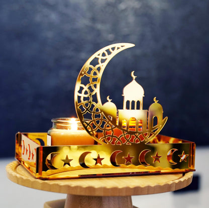 ANOTION Ramadan Decorations for Home 2025 - Ramadan Serving Tray, Ramadan Table Decor, Islamic Ramadan Decor, Ramadan Gifts, Ramadan Mubarak Sign & Ramadan Table Décor, 1 pack