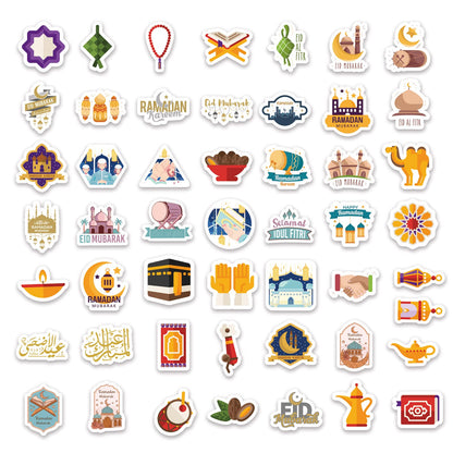 100 Pcs Ramadan and Eid Stickers, Ramadan Mubarak Eid Mubarak Stickers for Kids and Adult, Islamic Ramadan Karrem Stickers for Home Decorations Gift Bags Laptop Skateboard Water Bottles Scrapbook