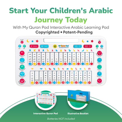 Islamic Toys for Kids - My Quran Pad Educational Toy to Teach Arabic Alphabet for Kids With Daily Words, Animal Names, & More - Smart Interactive Toys to Learn Arabic - Fun Muslim Toys by My Salah Mat